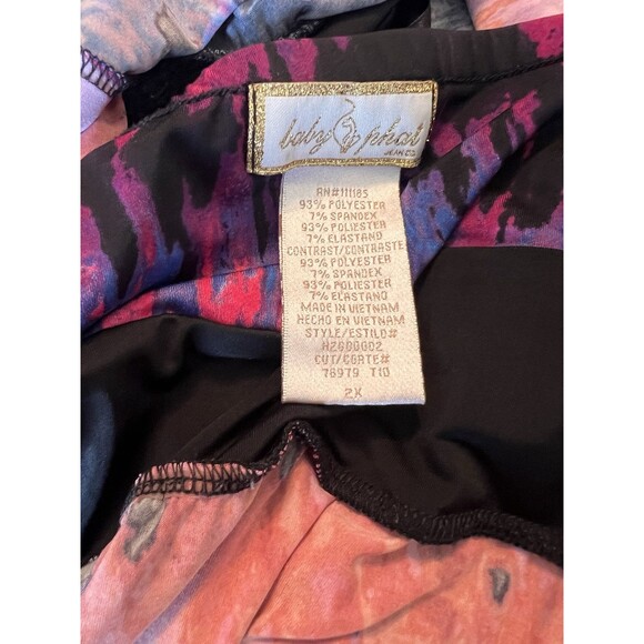 Baby Phat Womens Pink Black tie dye Sexy Flowy Maxi Halter Stretch 2X Dress #196 - Picture 2 of 10